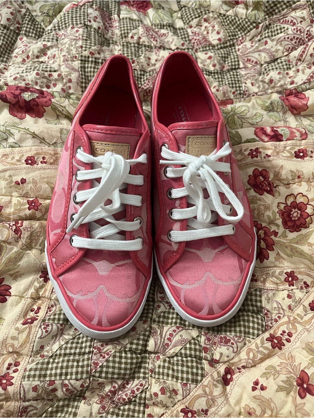 Coach Pink Signature Low-Top Sneakers